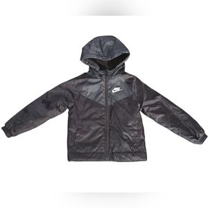 Nike Black Grazy Hooded Jacket Fleece Puffer Kids 4T Lightweight